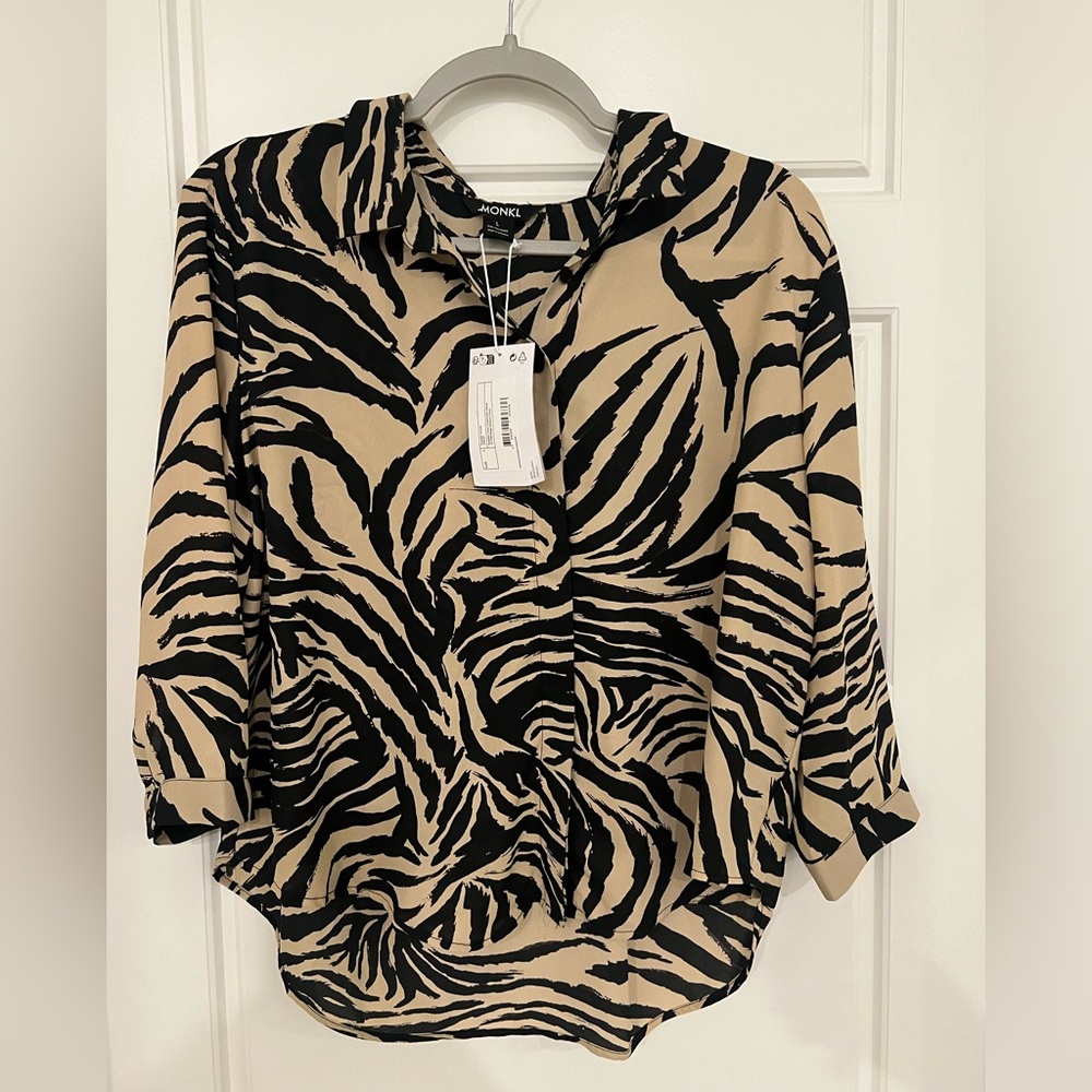MONKI Blouse in Zebra Print